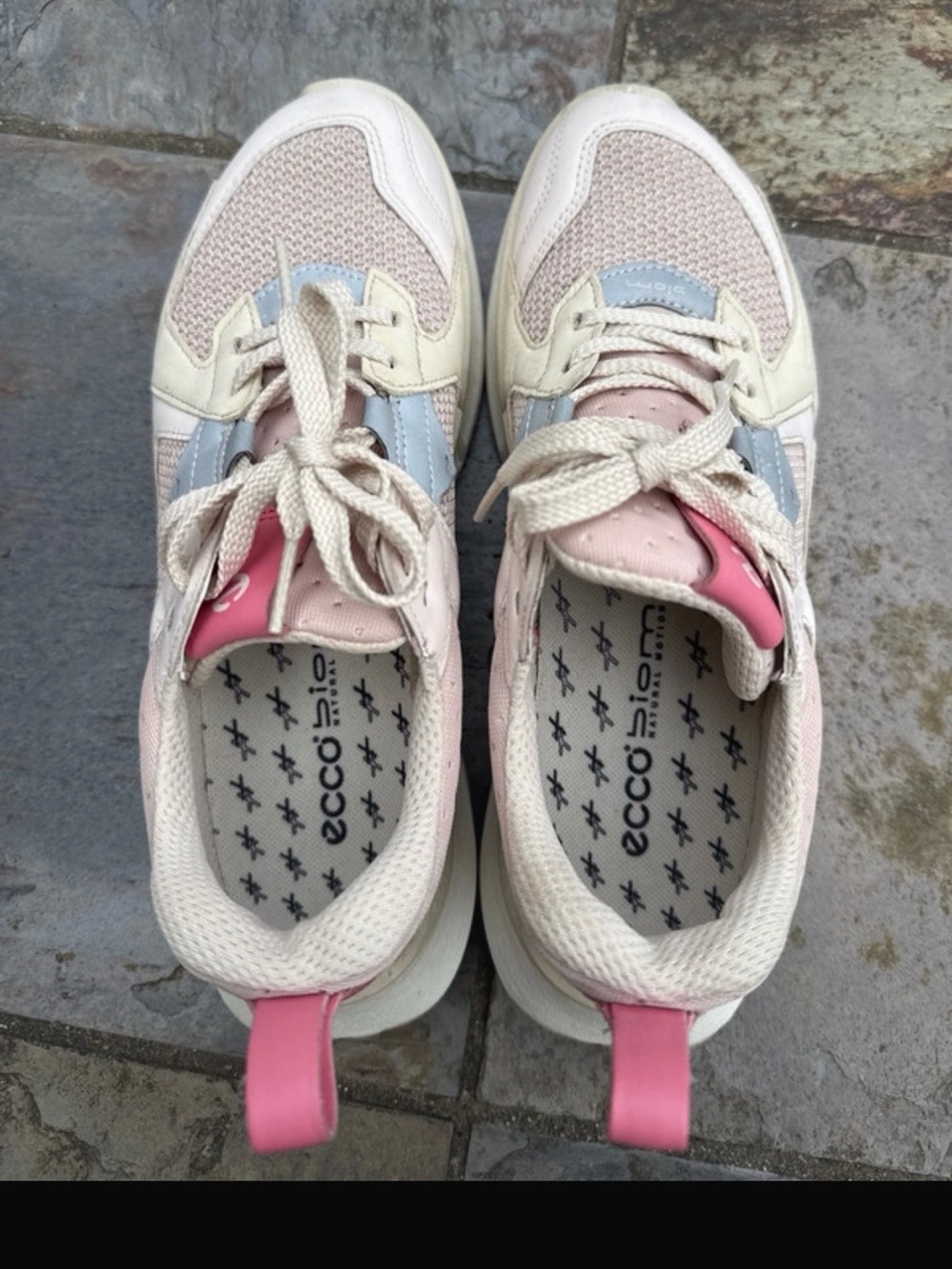 Ecco Women’s Pink, Cream & Light Blue Athletic Sneakers